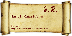 Hartl Ruszlán névjegykártya